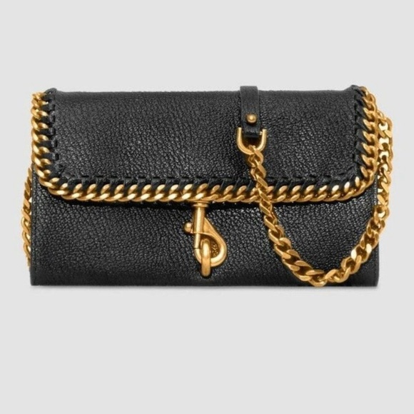 REBECCA MINKOFF Leather Edie Wallet on Chain - Picture 1 of 7